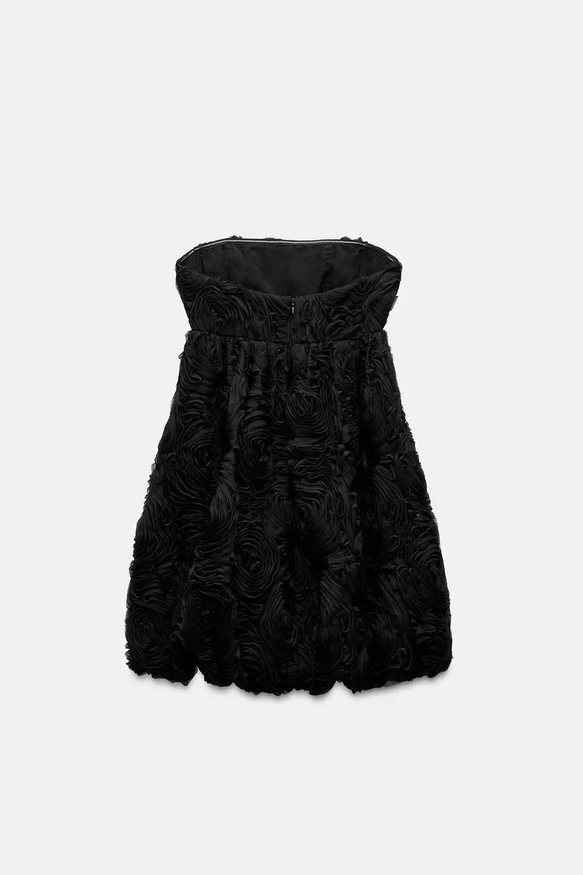 Textured Floral Mini Dress